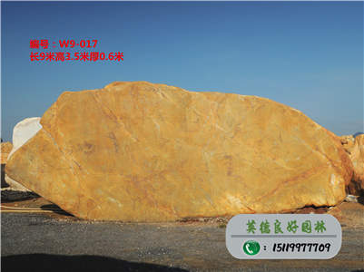 大型黄蜡石--刻字园林石市场、校园景观石招标W9-017